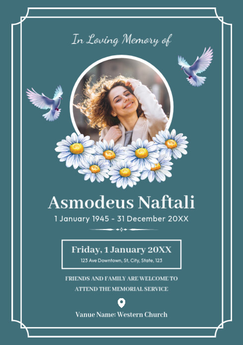 Funeral Announcement A4 template