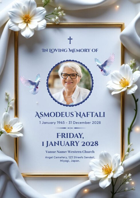 Funeral Announcement A1 template