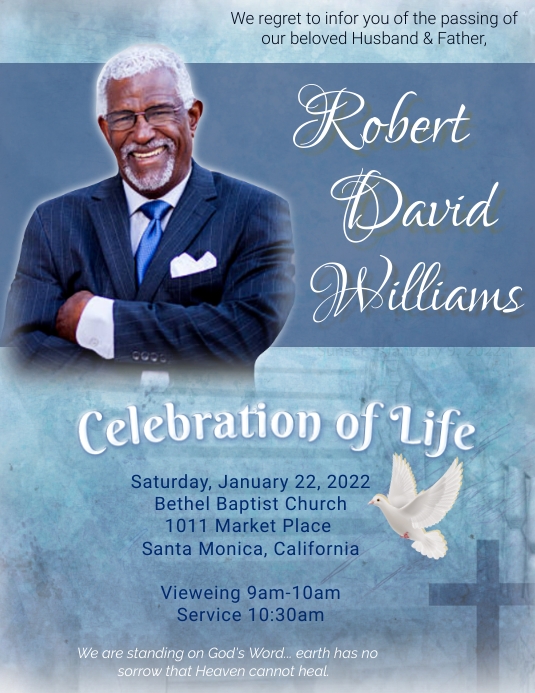 Funeral Announcement Template PosterMyWall