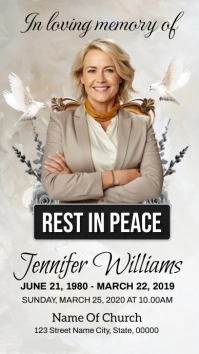 Funeral Announcement Digital Display (9:16) template