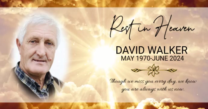 Funeral Announcement Facebook Post Video Template | PosterMyWall