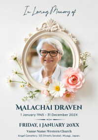 Funeral Announcement Flyer A4 template