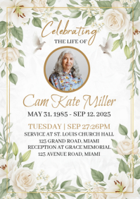Funeral Announcement Flyer A4 template