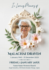 Funeral Announcement Flyer A4 template