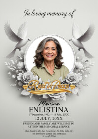 Funeral Announcement Flyer Template A4