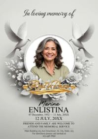 Funeral Announcement Flyer Template A4