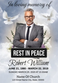 Funeral Announcement Flyer Template A1