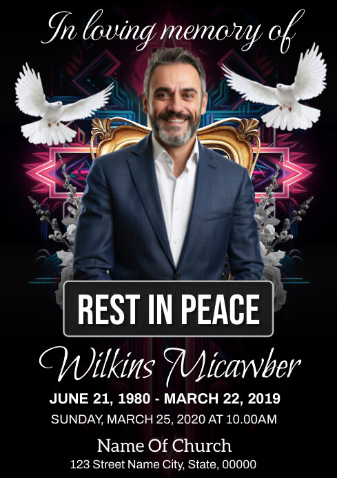 Funeral Announcement Flyer Template A1