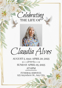 Funeral Announcement Flyer Template A4
