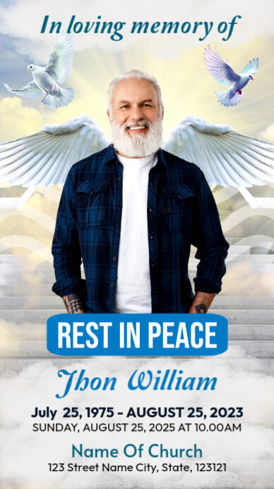 Funeral Announcement Flyer Template História do Instagram