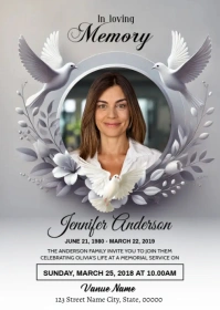 Funeral Announcement Flyer Template A6