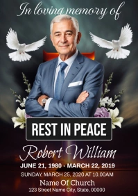 Funeral Announcement Flyer Template A4