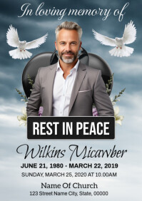 Funeral Announcement Flyer Template A1