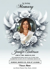 Funeral Announcement Flyer Template A6