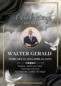 Funeral Announcement Flyer Template A6