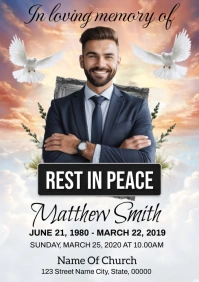Funeral Announcement Flyer Template A2