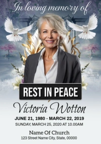 Funeral Announcement Flyer Template A2