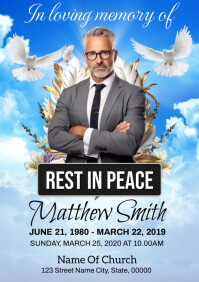 Funeral Announcement Flyer Template A2