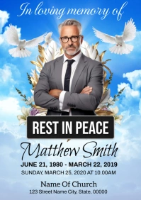 Funeral Announcement Flyer Template A2