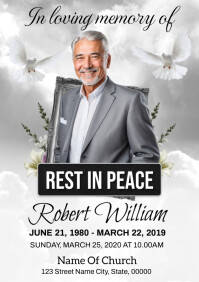 Funeral Announcement Flyer Template A1