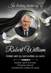 Funeral Announcement Flyer Template A6