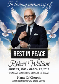 Funeral Announcement Flyer Template A1