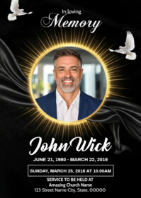 Funeral Announcement Flyer Template A6
