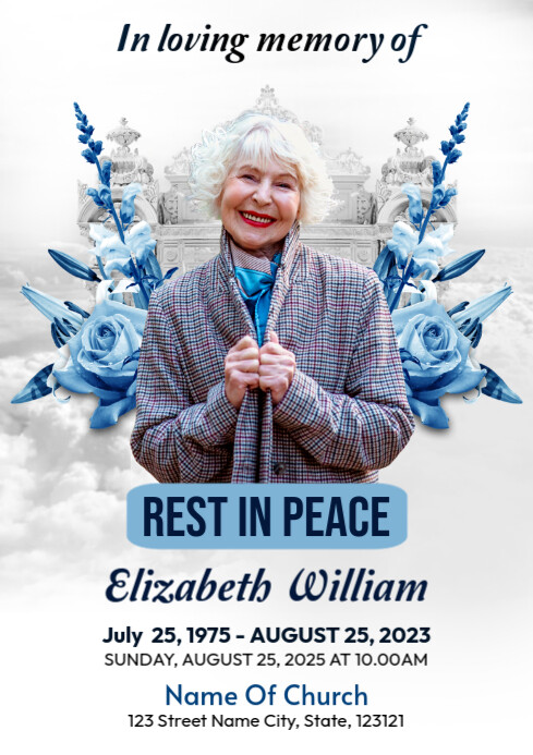 Funeral Announcement Flyer Template A1