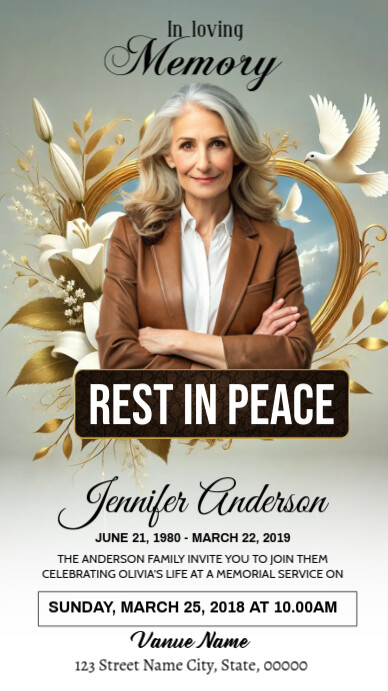 Funeral Announcement Instagram Story template
