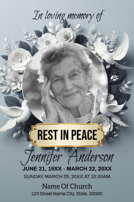 Copy of Funeral Announcement Poster | PosterMyWall