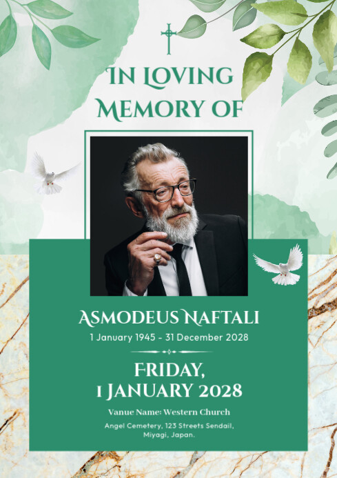Funeral Announcement Poster Template | PosterMyWall