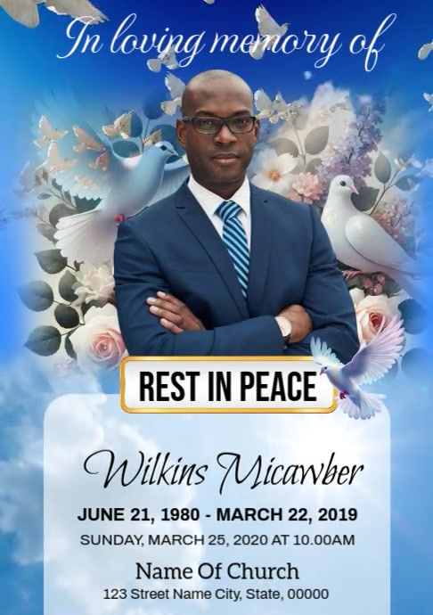 Funeral Announcement Video Template | PosterMyWall