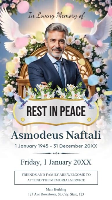 Funeral Announcement Video Template | PosterMyWall