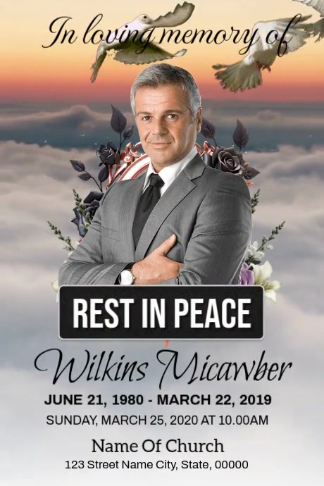 Funeral Announcement Video Template | PosterMyWall