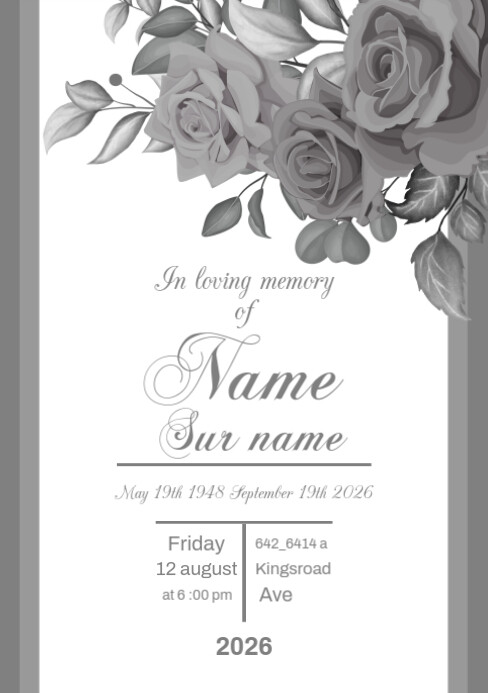 Funeral card Template | PosterMyWall
