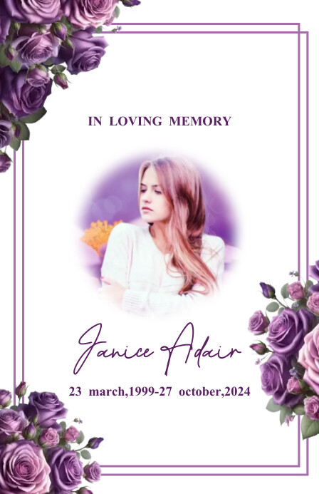Funeral Desing Program Flowers Copy of Funeral card Program Template floral border | PosterMyWall