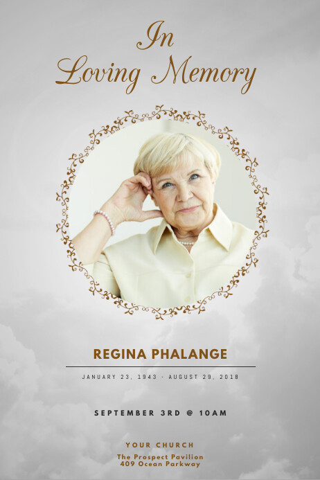 Funeral Card Template Postermywall