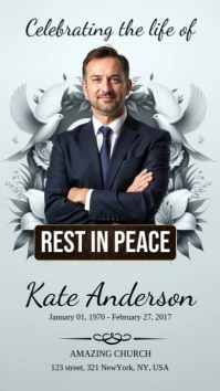 Funeral Day Instagram Digital Display (9:16) template