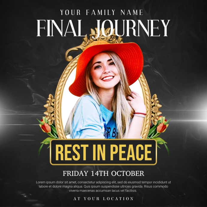 Funeral Day Instagram Post Template PosterMyWall