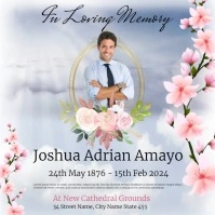 funeral day square flyer/ poster template Vierkant (1:1)