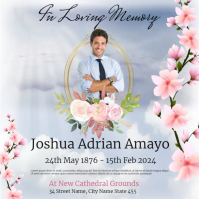Putih Memorial Service Persegi Template