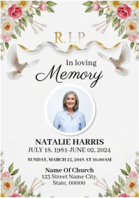 funeral Death Announcement Flyer A4 template