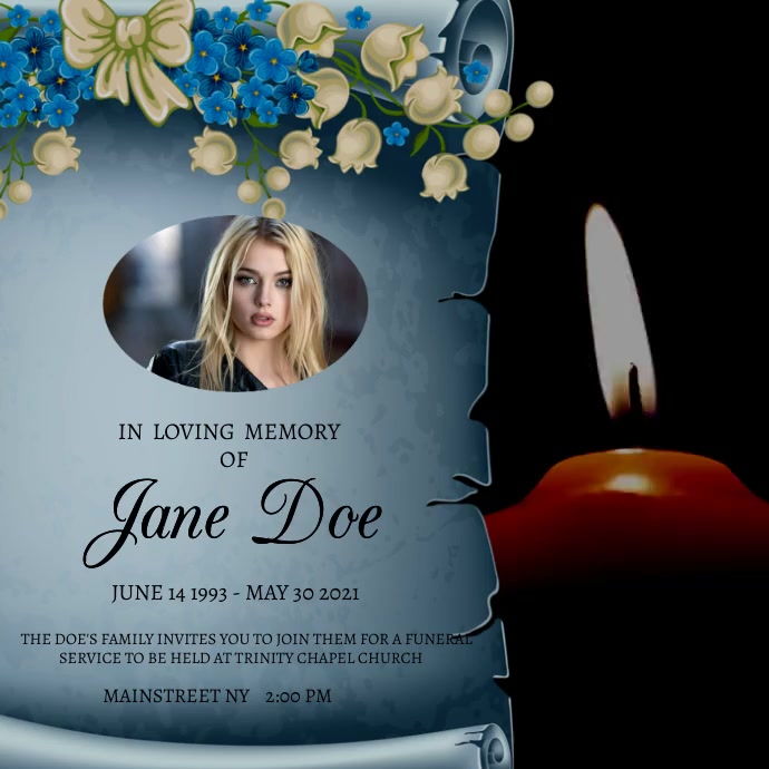 Death Design/layout funeral Template | PosterMyWall