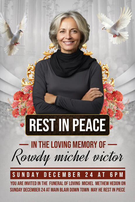Funeral Poster template