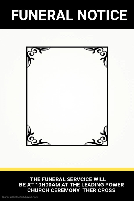 Funeral Header This Design Template is not available | PosterMyWall