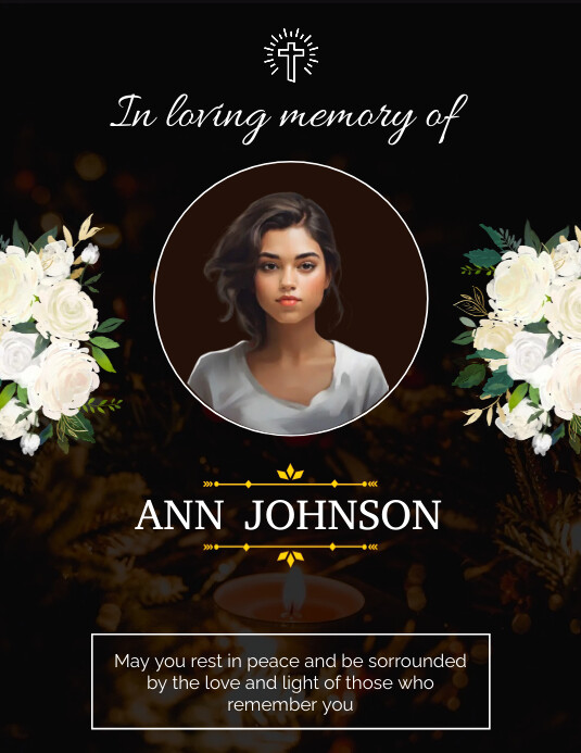 Death Design/layout Funeral design template | PosterMyWall