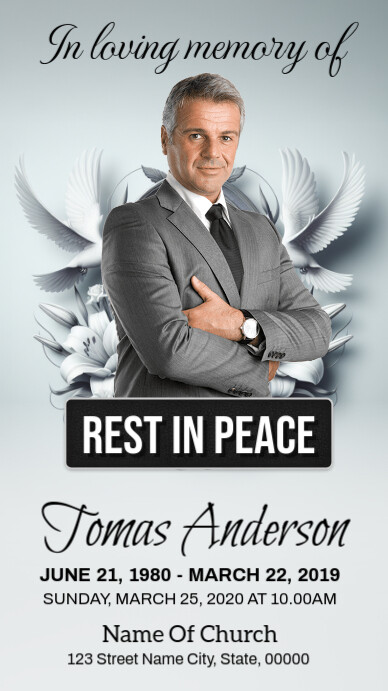 Funeral Digital Display (9:16) template