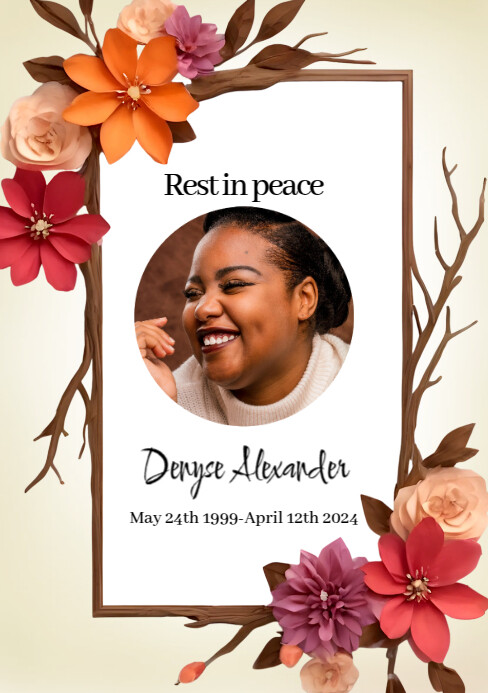 Rectangular Funeral Frame Funeral Floral Frame Template A5 | PosterMyWall