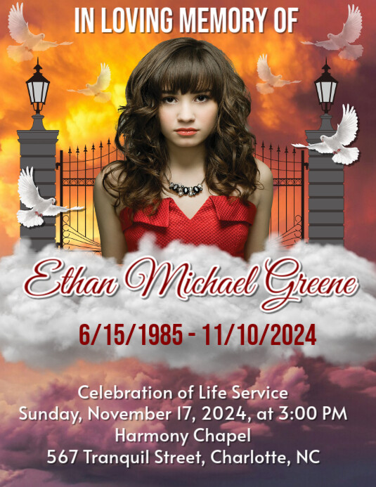 funeral flyer, template