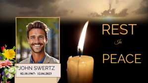 Funeral flyer, funeral poster, burning candle Digitalt display (16:9) template